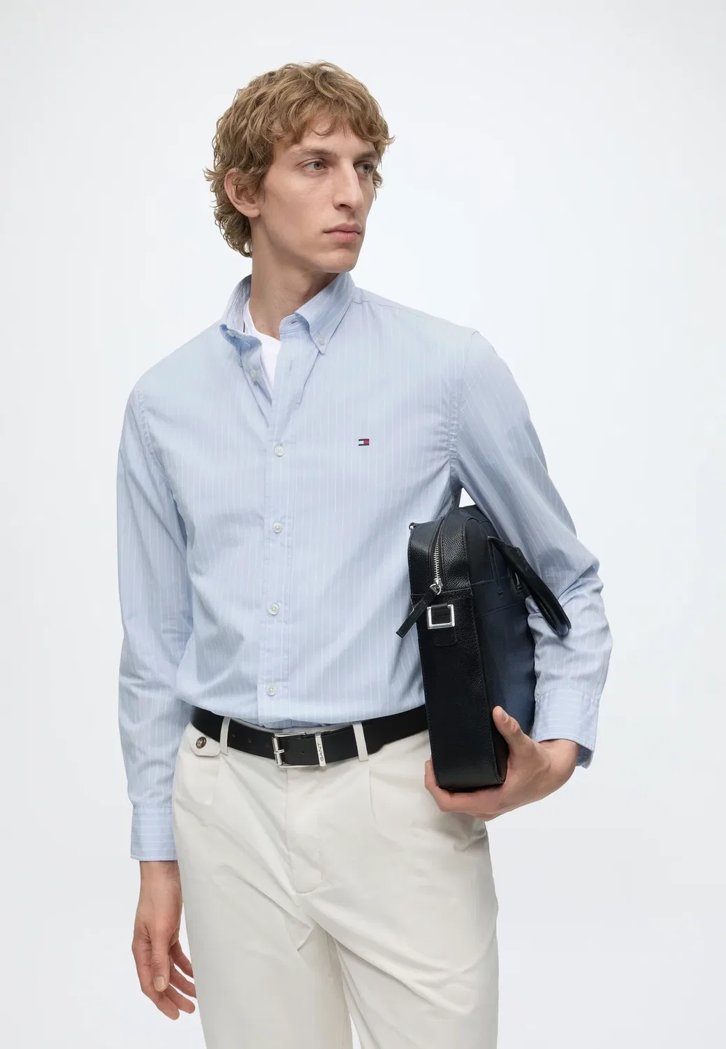 Рубашка Flex hairline poplin rf - рубашка Tommy Hilfiger, Sweet Blue — фото 4