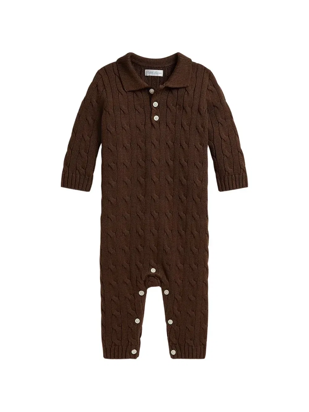 Вязаный хлопковый комбинезон Polo Polo Ralph Lauren Kids, коричневый