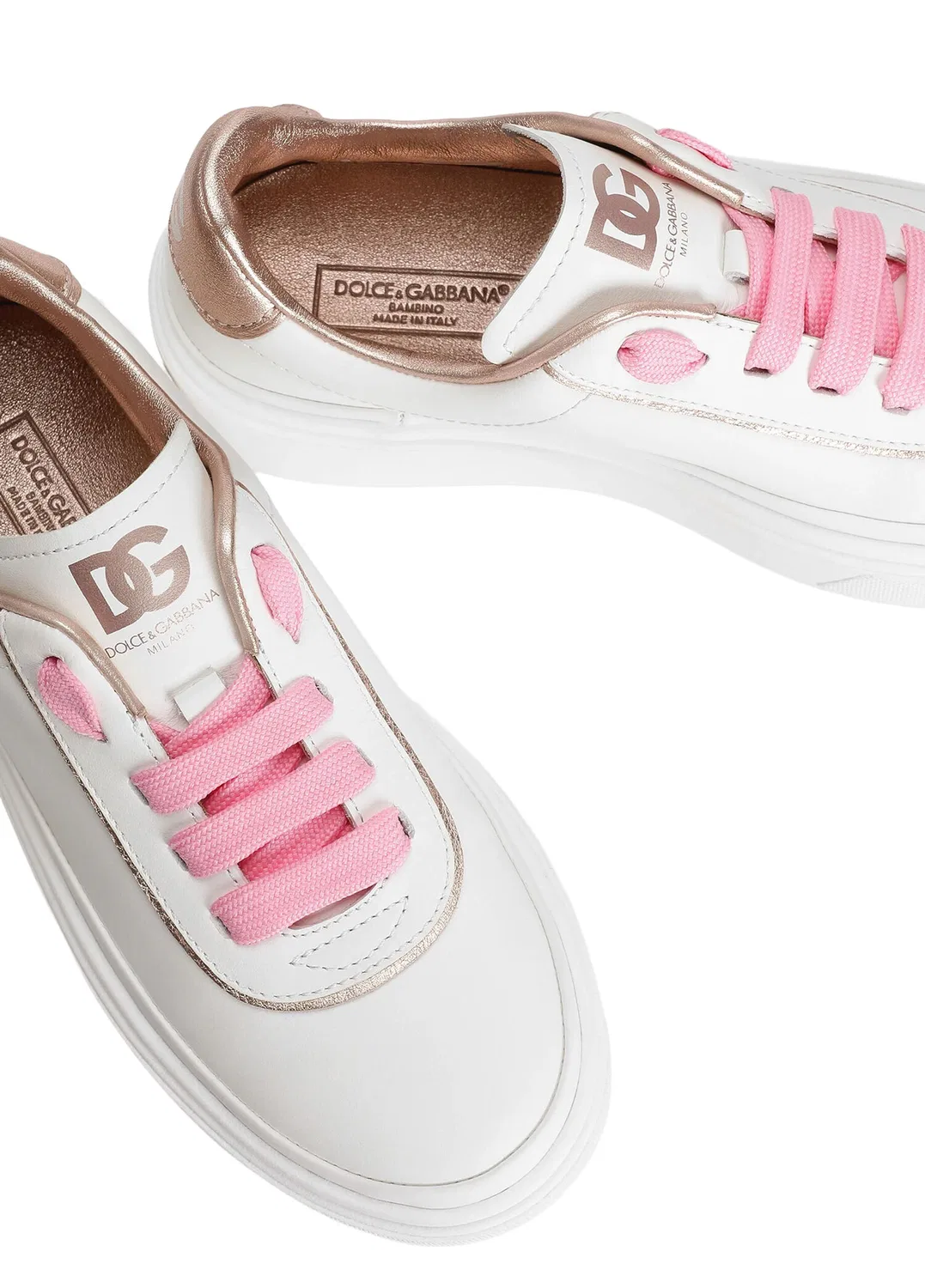 Кроссовки детские Dolce&Gabbana Girlie Up, pink-white — фото 4