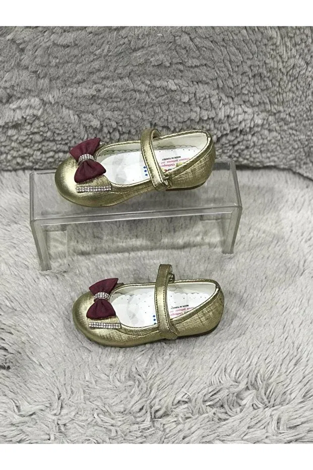 Детские балетки для девочек с ортопедической подошвой Metin Ayakkabı, Golden Color