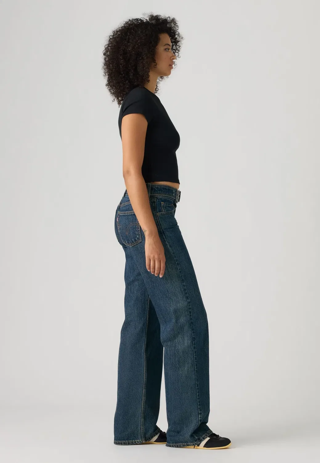 Джинсы свободного кроя с поясом и заниженной талией Levi'S, Dark Blue — фото 4