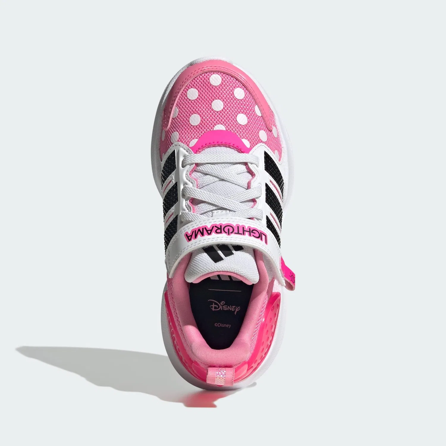 Детские кроссовки со светящейся подошвой Lightorama Minnie Mouse Adidas, Hellrosa Schwarz Rosa — фото 2