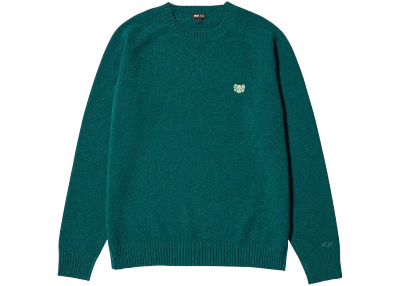 Детский свитер из ягненка с круглым вырезом Uniqlo x KAWS Sweater, Green