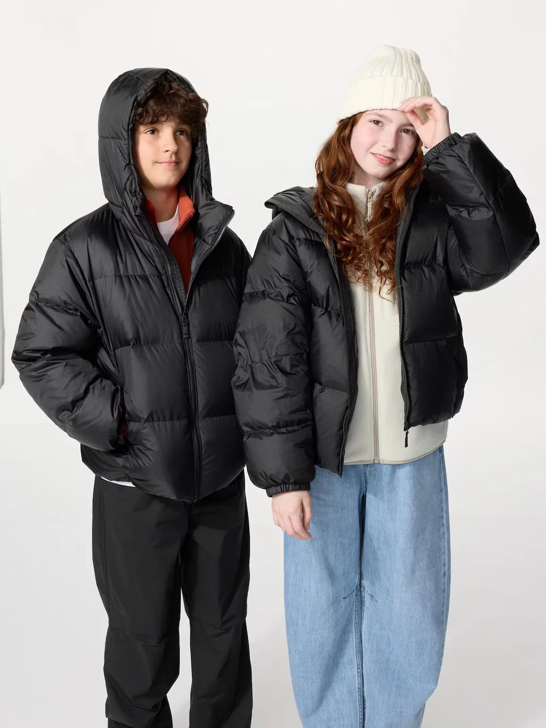 Пуховик Uniqlo, зимняя верхняя одежда, черный