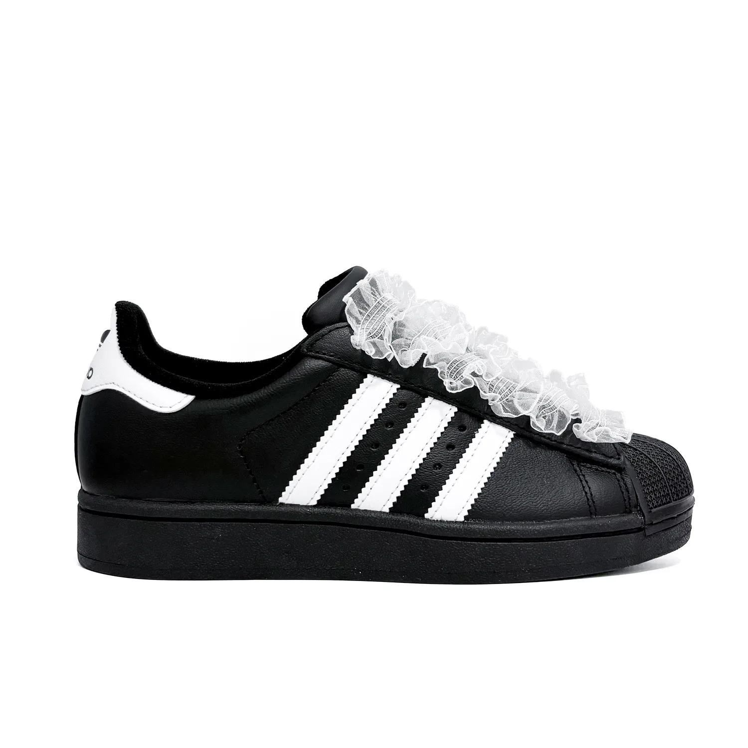 Детские кроссовки для скейтбординга из кожи Adidas Originals Superstar 2, Black — фото 3