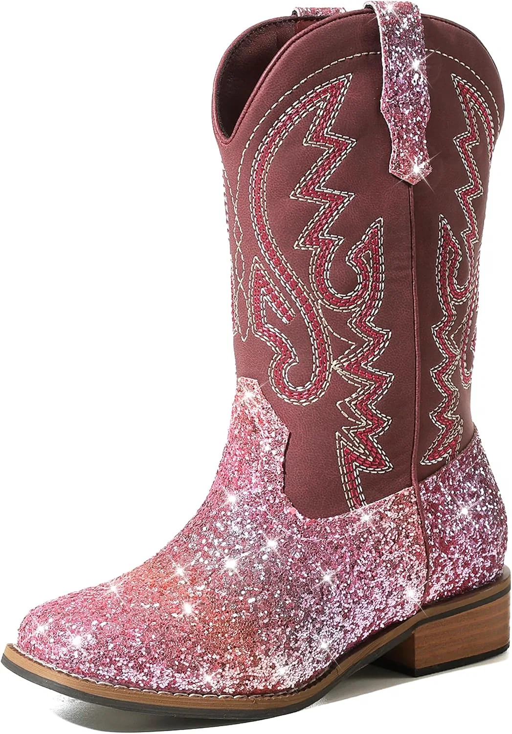 Детские сапоги для девочек с вышивкой Cowboy Boots Atsroel, Pink