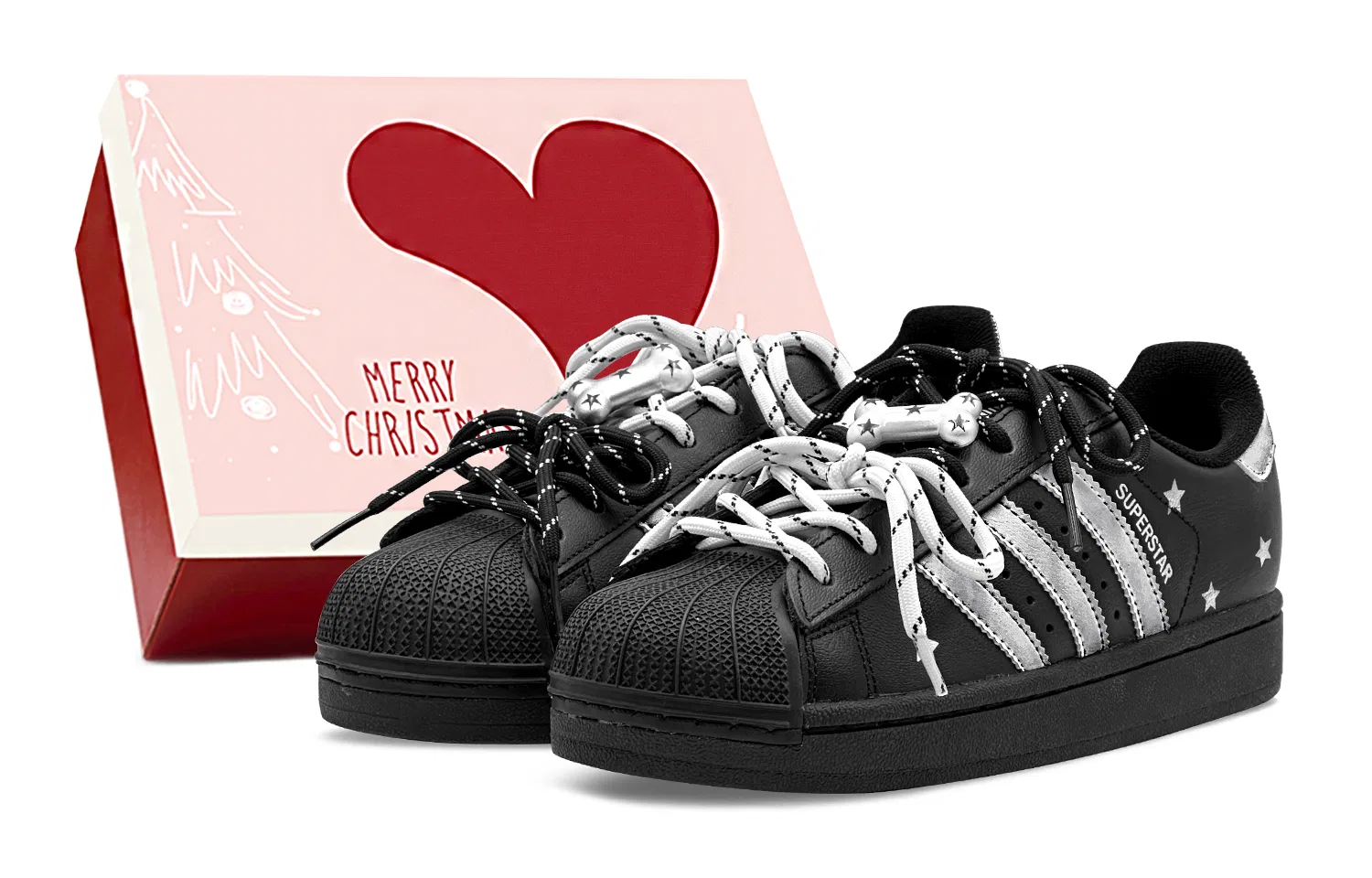 Кроссовки детские для скейтбординга Superstar 2, Adidas Originals, Black Silver