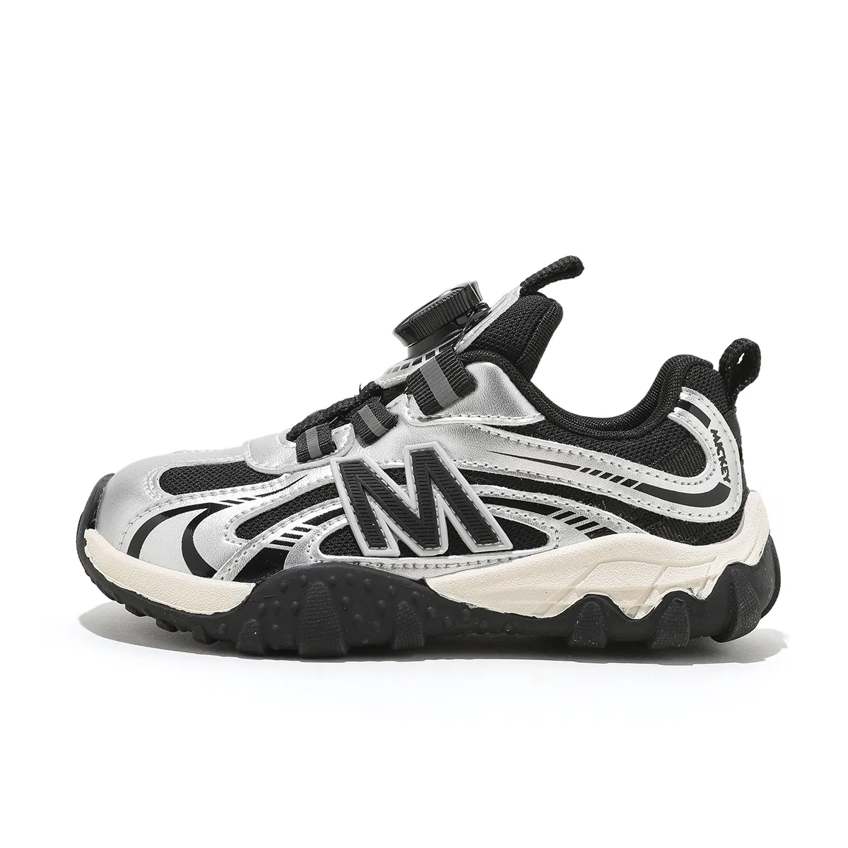 Детские беговые кроссовки из микрофибры и сетки Disney, Black Silver