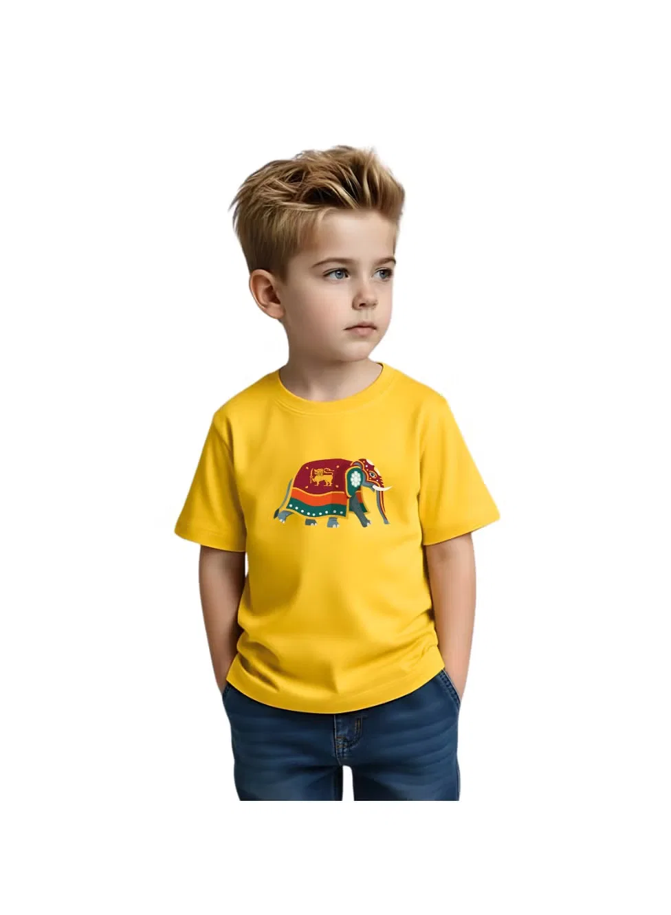 Футболка с принтом ко Дню независимости Шри-Ланки для мальчика Printshop4Me, желтый — фото 2