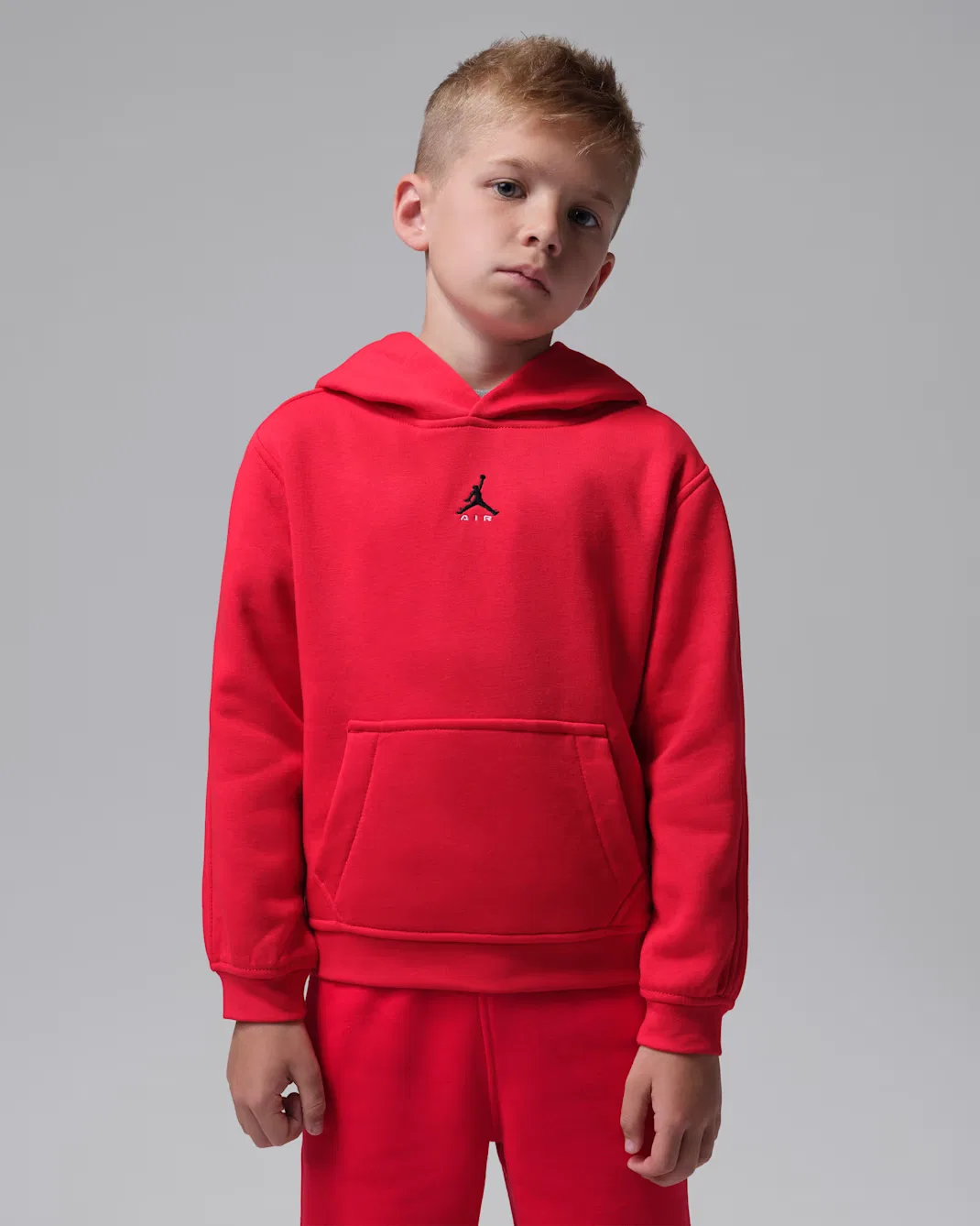 Детская толстовка с капюшоном Jordan Brooklyn Fleece, University Red