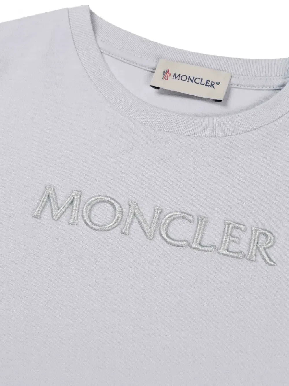 Футболка с логотипом и вышивкой Moncler Enfant, серый — фото 2