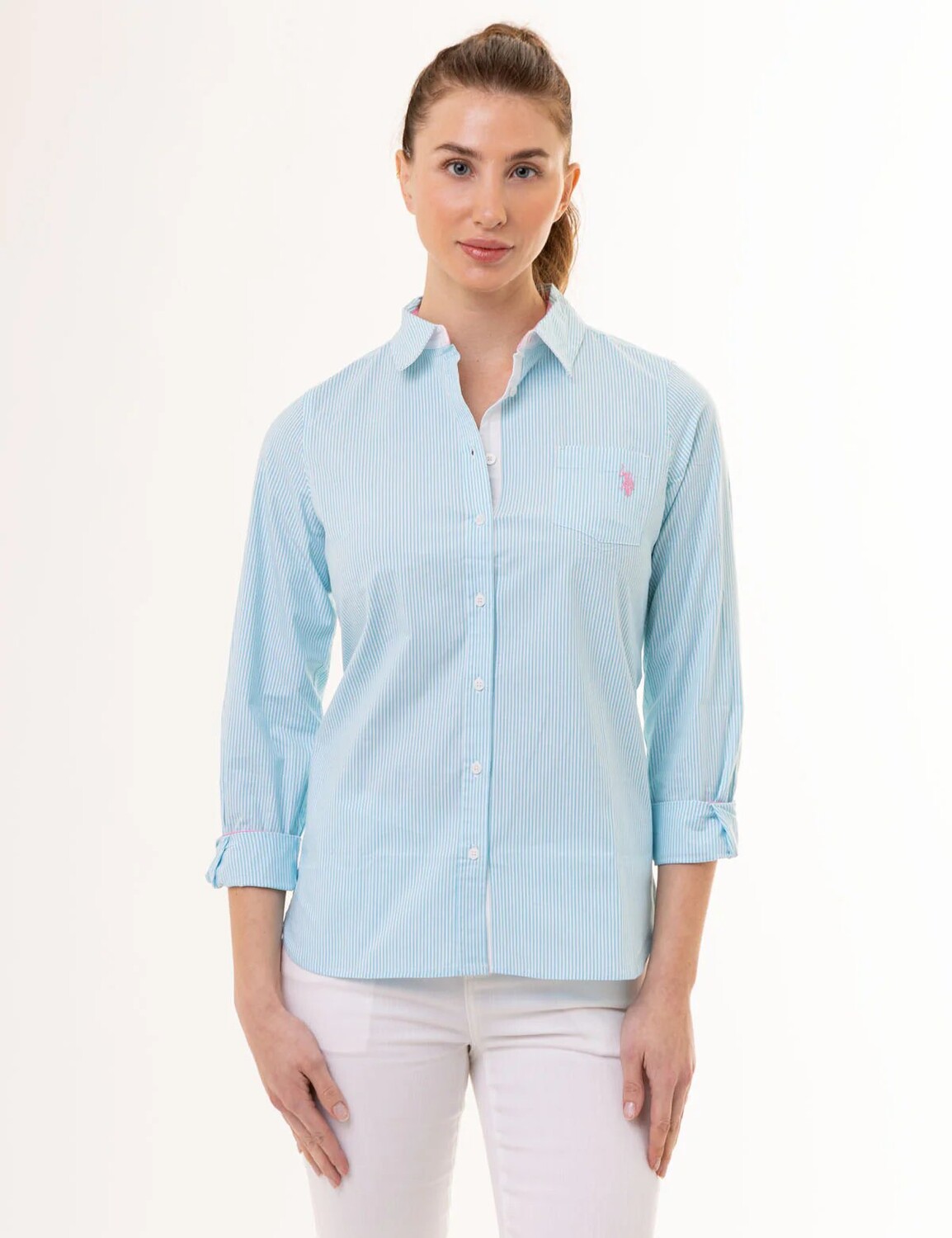 

Рубашка женская U.S. Polo Assn. Poplin, голубой