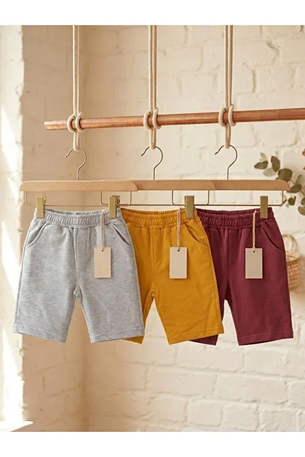 Детские шорты для девочек хлопковые Grimelange-Mustard-Cherry Monvoi Kids, Multicolor