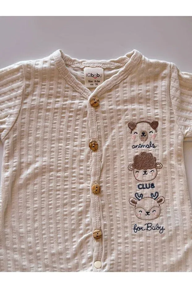 Детский комбинезон для девочек хлопковый Basics Kapsülbebek, Cream — фото 2