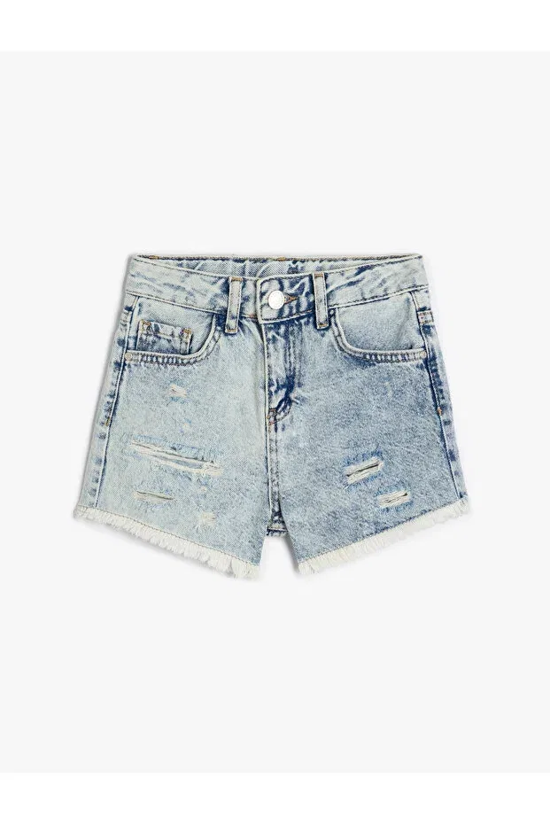 Детские шорты для девочек джинсовые Koton, Light Blue — фото 3