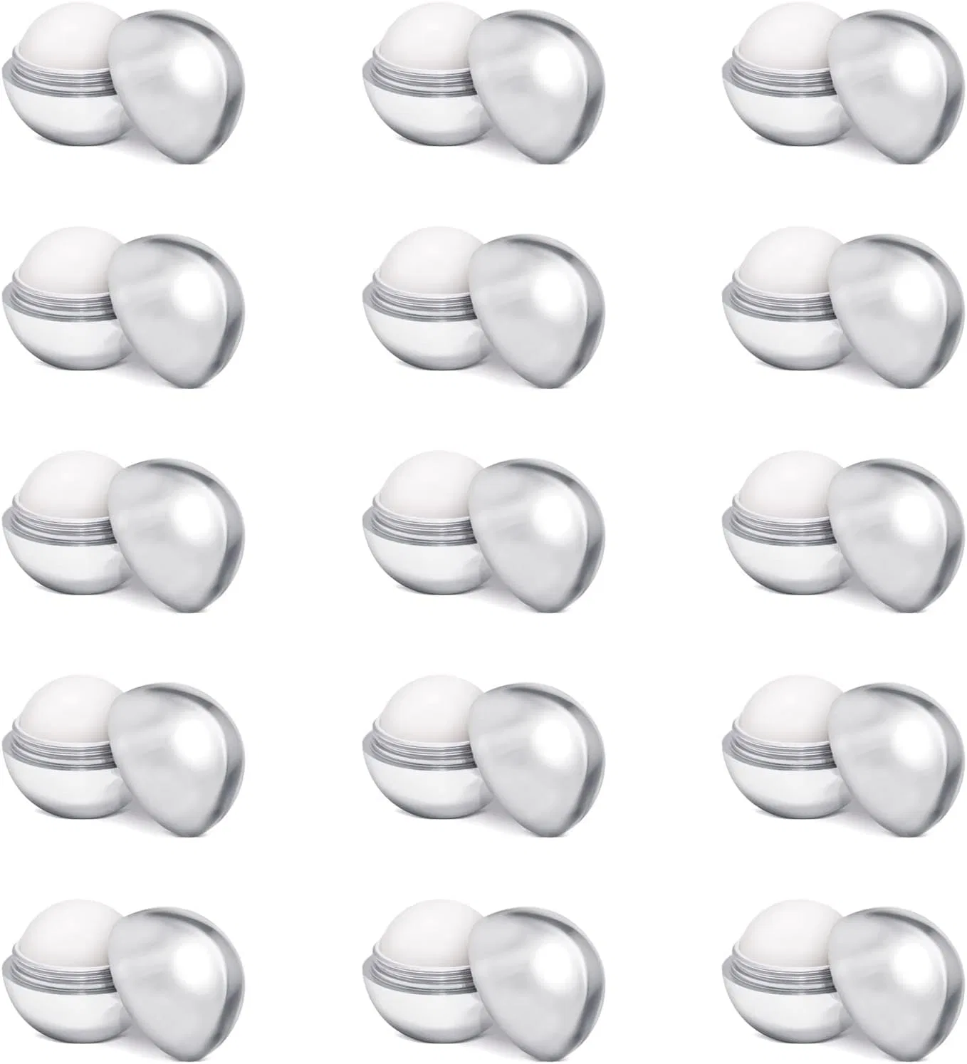 Бальзам для губ Metallic Silver, Vasara, набор 5 шт, 24 г, Vanilla