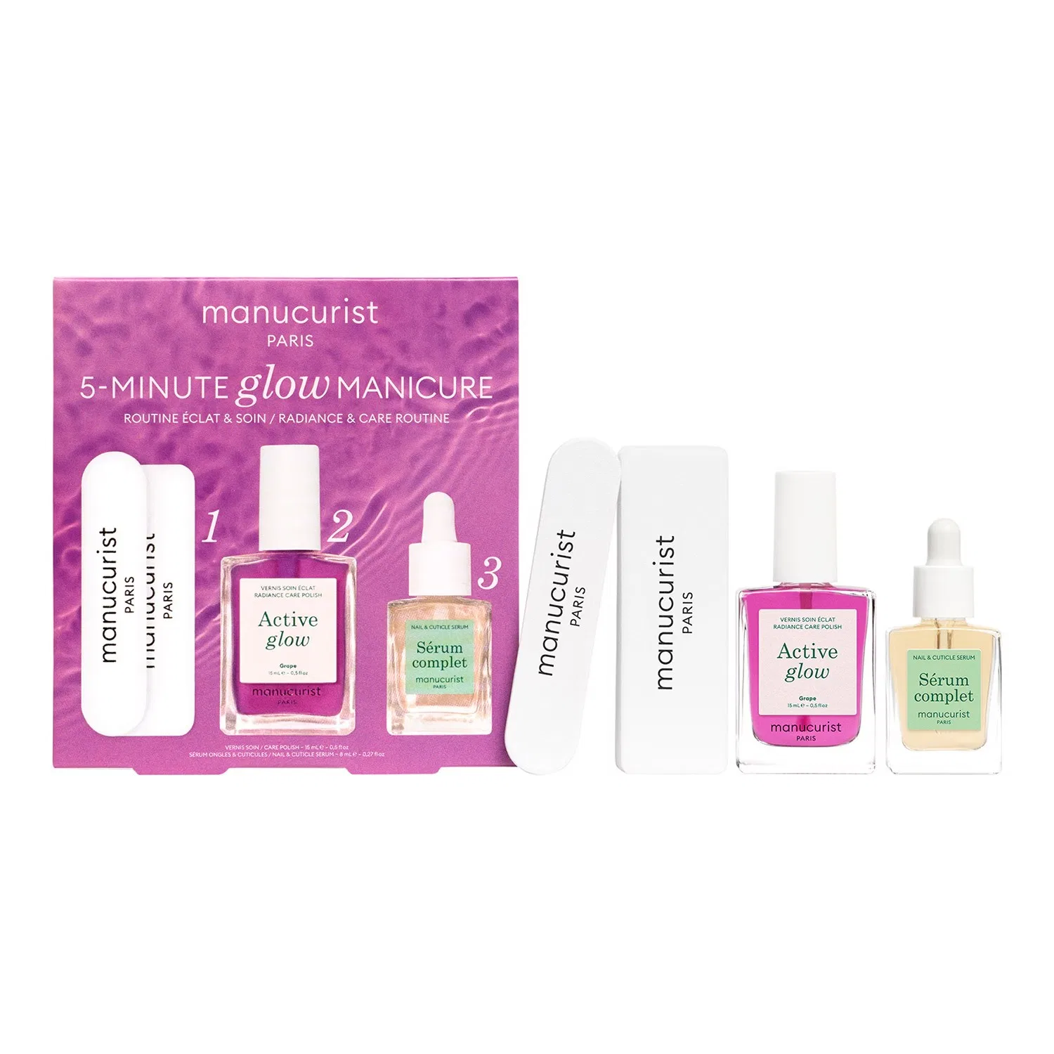 Набор для маникюра Active Glow 15 мл с лаком Grape, MANUCURIST, Grape