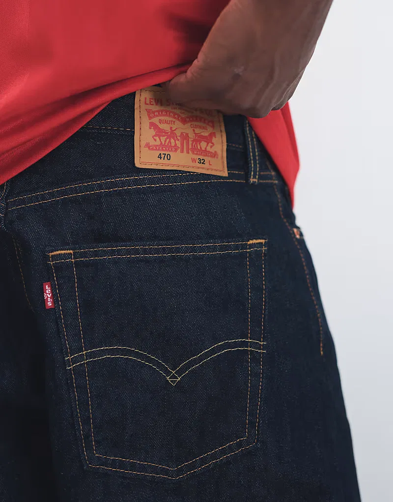 Джинсовые шорты Levi's 470 свободного кроя, индиго — фото 3