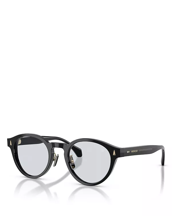 Круглые солнцезащитные очки Ember, 49 мм Moncler, черный