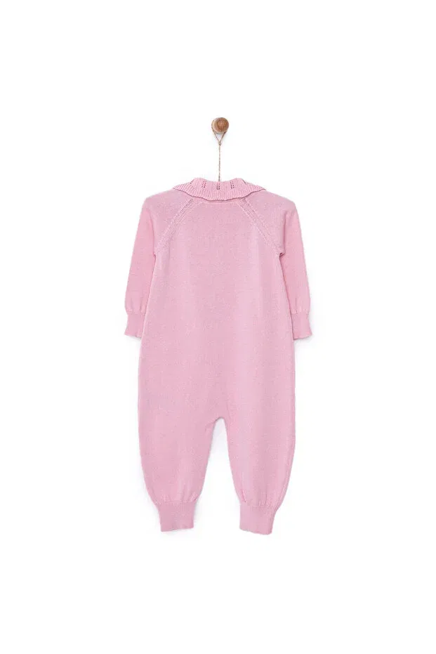Детский комбинезон для девочек хлопковый Hellobaby newborn girl knitwear overalls without booties baby girl Ebebek Hello Baby, Powder — фото 2