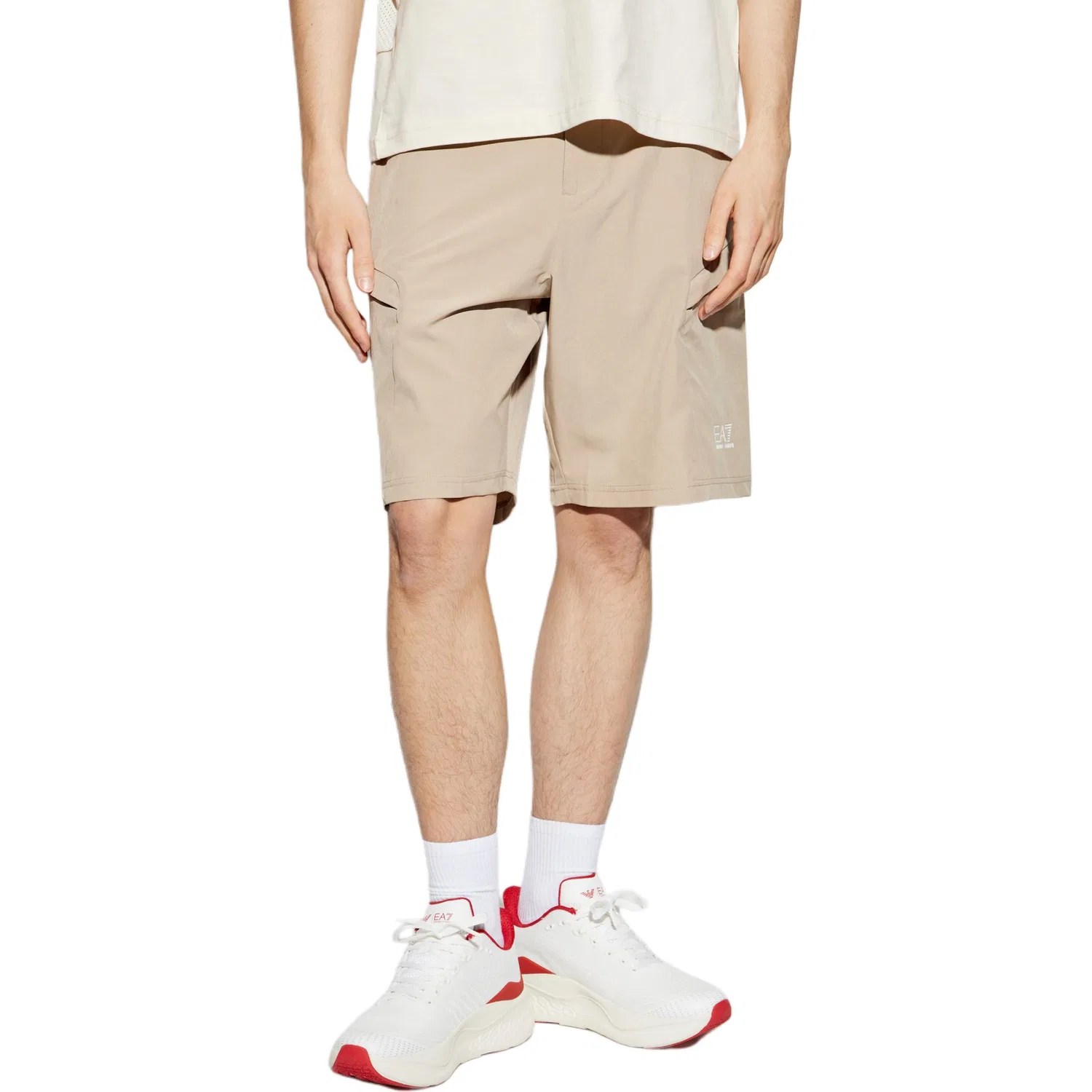 Мужские карго-шорты с утилитарным стилем, Beige, EMPORIO ARMANI — фото 2