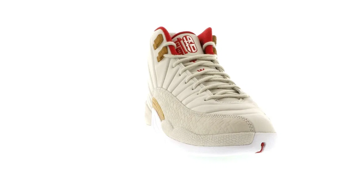 Детские кроссовки с принтом Jordan 12 Retro Chinese New Year Light Orewood Brown (GS), Light Orewood Brown/Varsity Red — фото 2