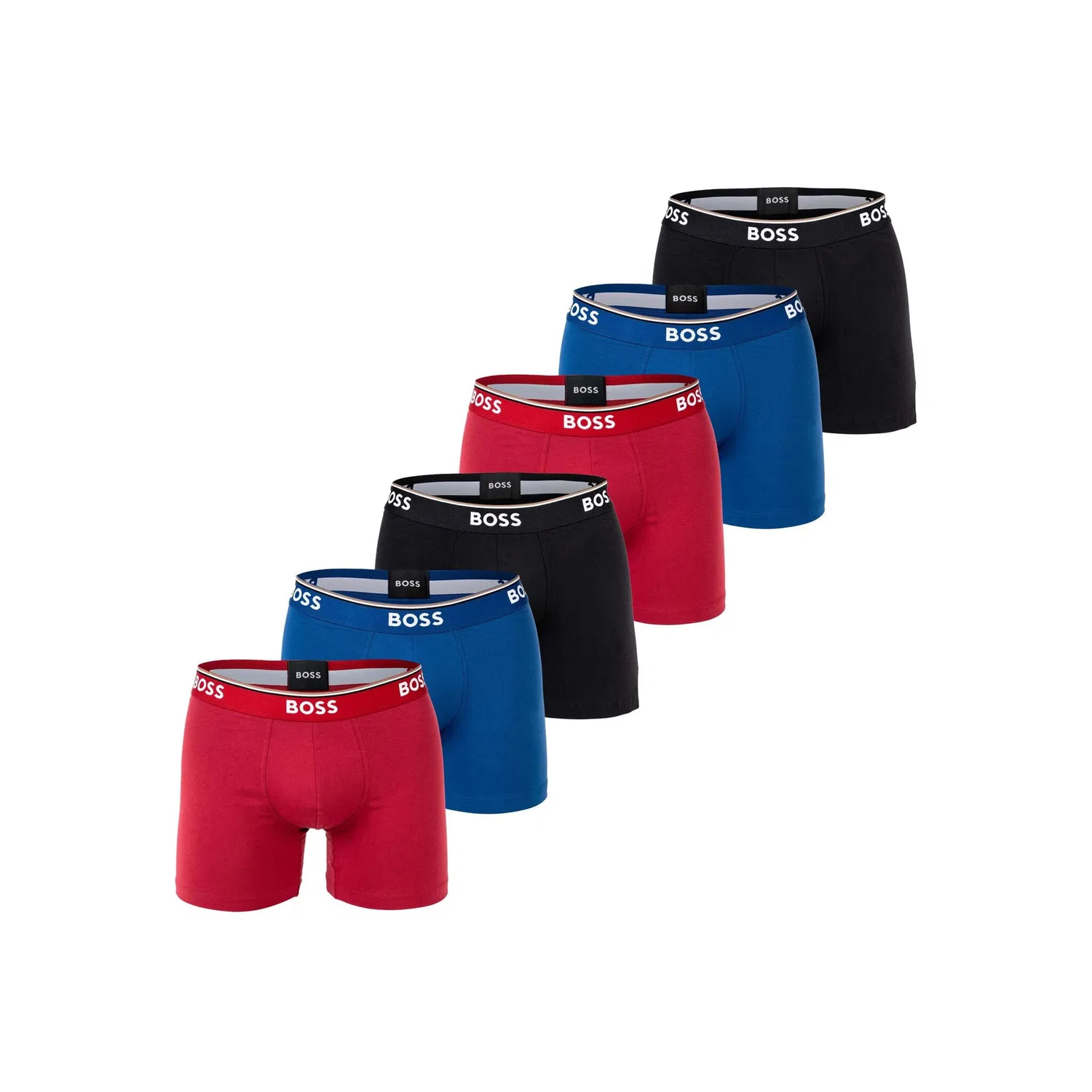 Мужские боксеры из хлопка с эластаном BOSS, Red/Blue/Black