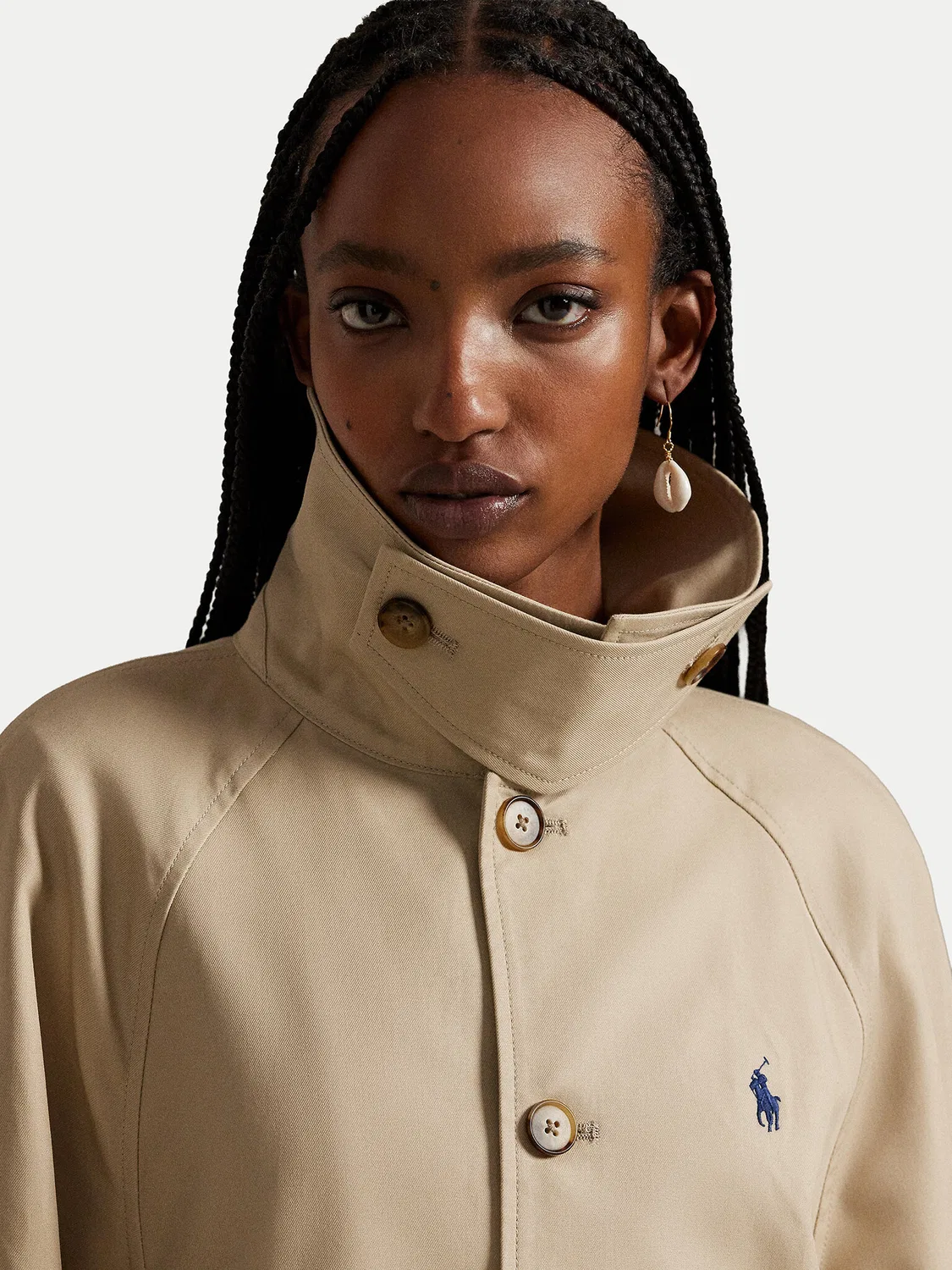Женский тренч оверсайз Polo Ralph Lauren, бежевый — фото 4