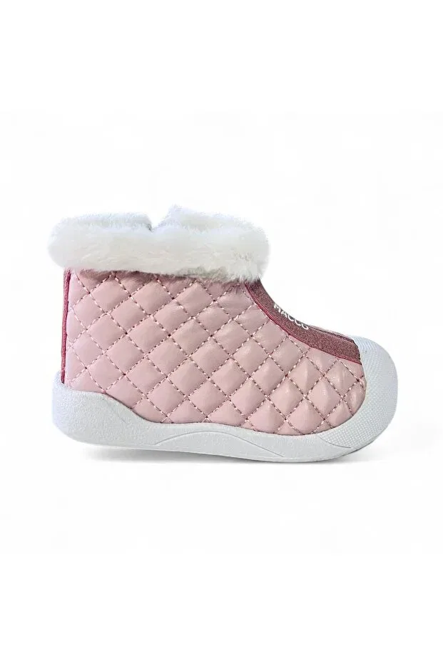 Детские ботинки для девочек зимние с искусственным мехом Macco Shoes, Pink — фото 4