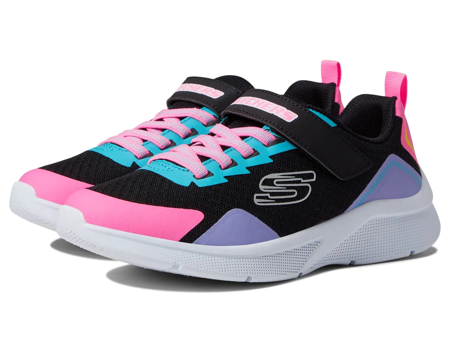 Детские кроссовки для девочек Skechers, Black Synthetic Multi Trim — фото 2
