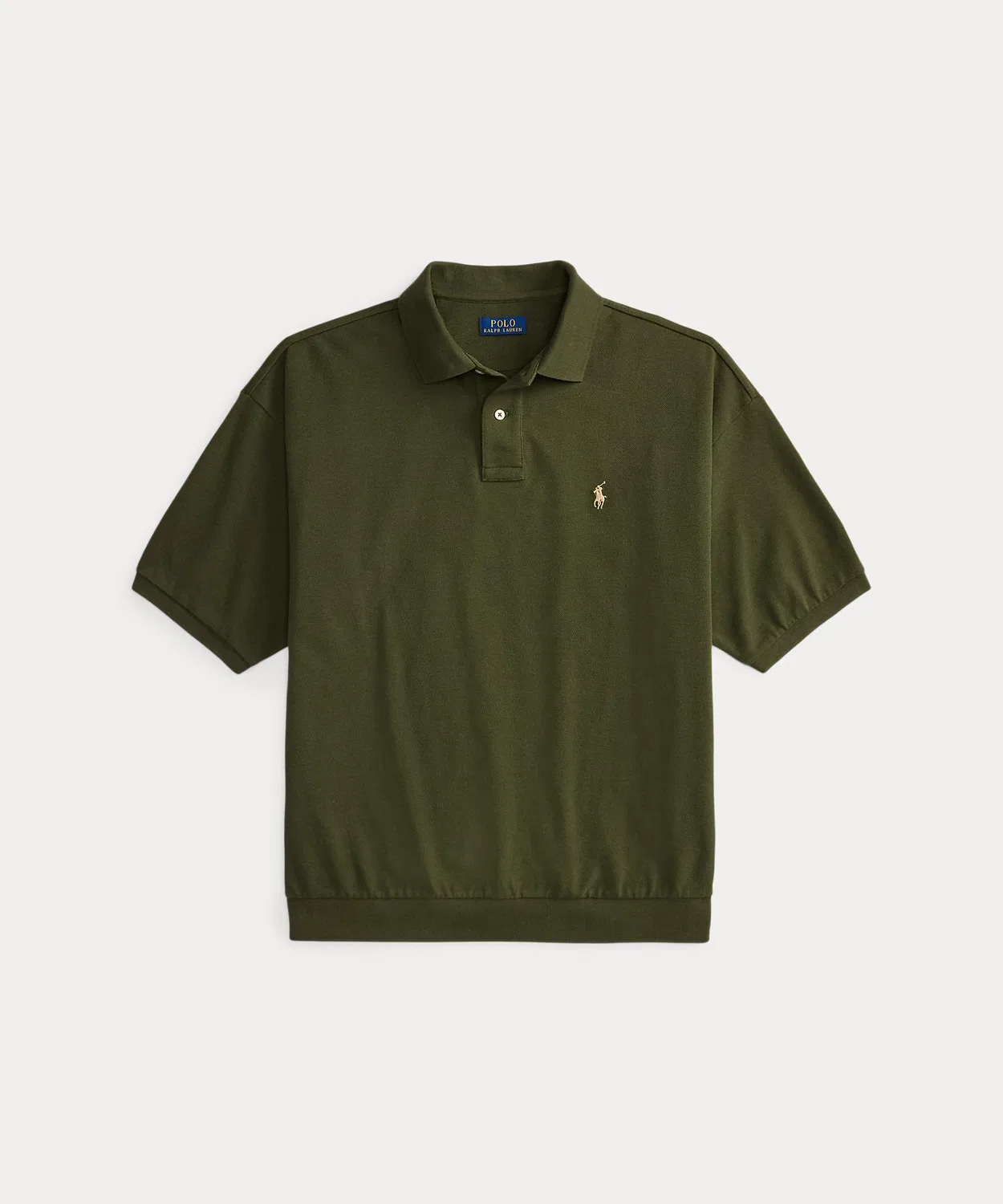 Мужская хлопковая футболка-поло Relaxed Fit Mesh Polo Shirt POLO RALPH LAUREN, Green — фото 2