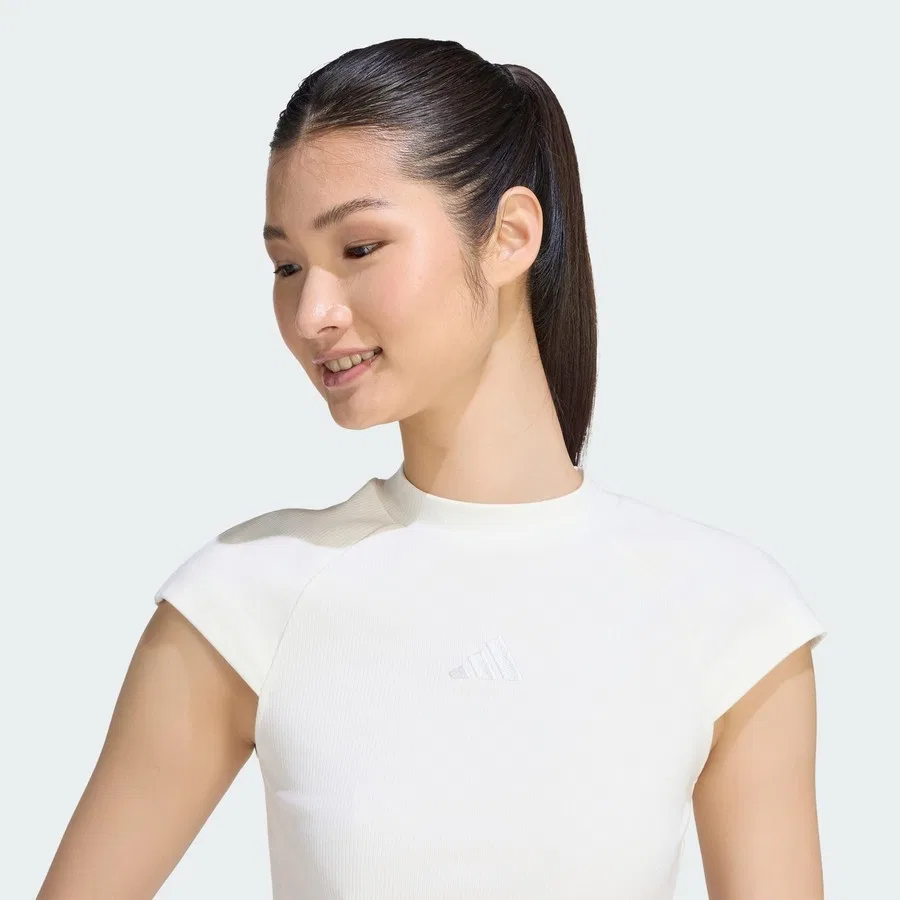 Футболка с длинным рукавом из рибаны Sportswear KT0289 adidas, Белый — фото 4