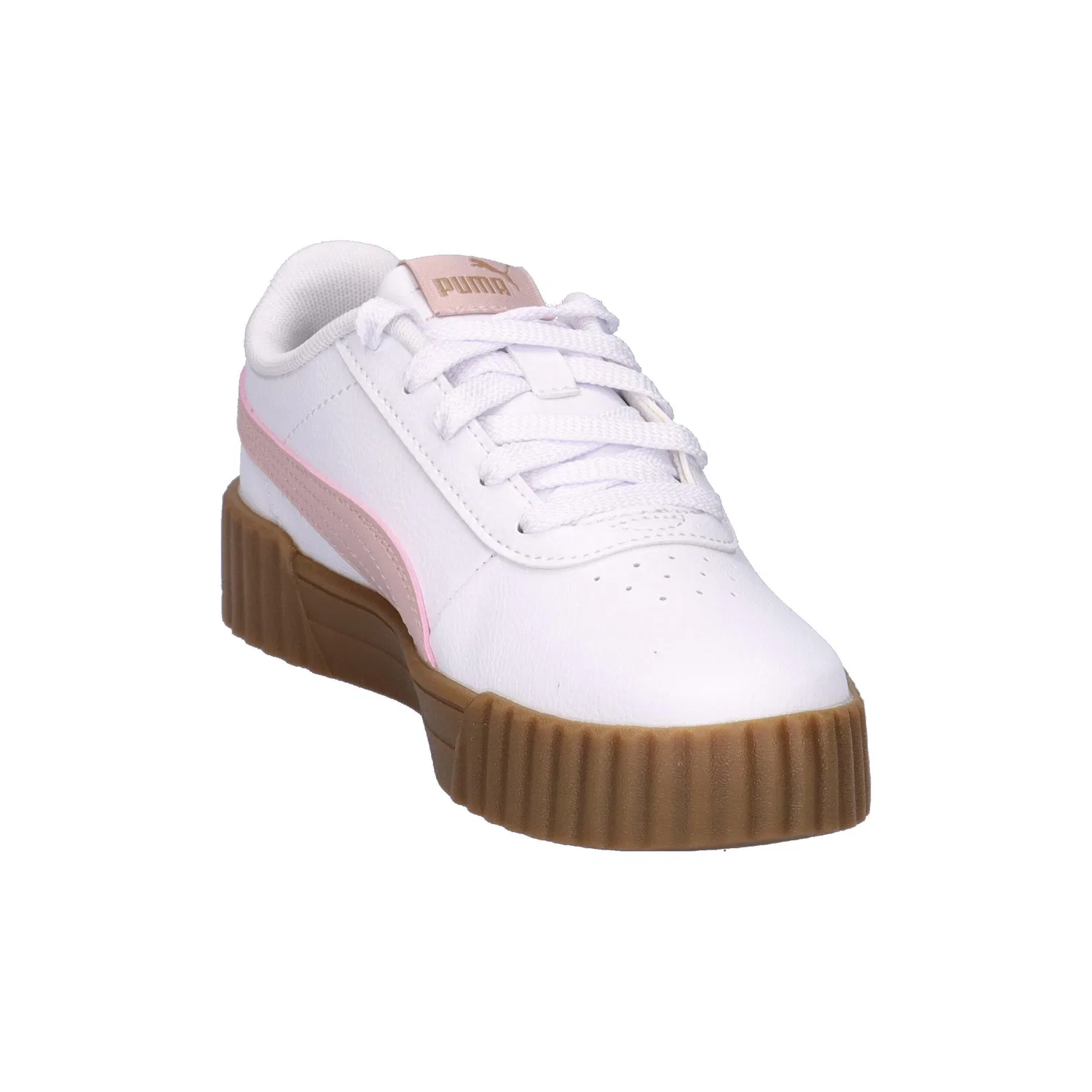 Детские кроссовки с кожаным верхом Carina 3.0 PS Puma, Weiss — фото 2