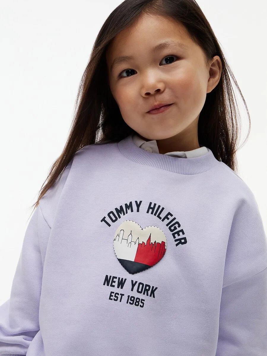 Толстовка TOMMY HILFIGER сиреневого цвета — фото 4