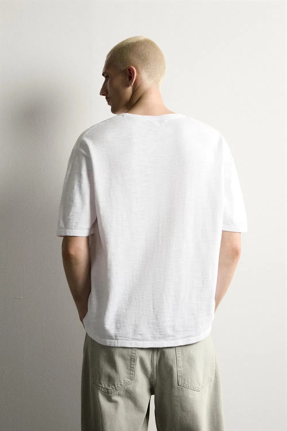 Футболка из текстурированного вяза ZARA, White — фото 3