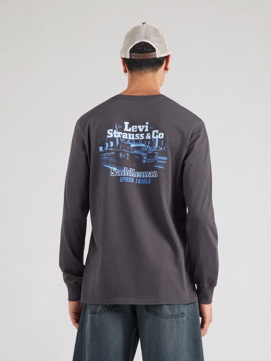 Футболка LEVI'S Relaxed Ls Graphic T-shirt темно-синего цвета — фото 2