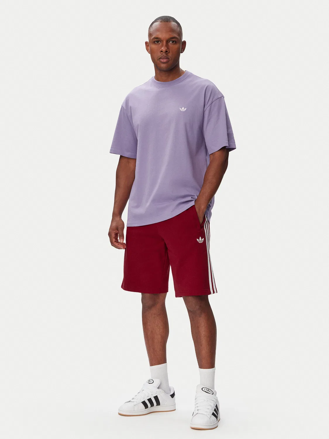 Мужские спортивные шорты стандартного кроя Shorts Adidas, красный — фото 2