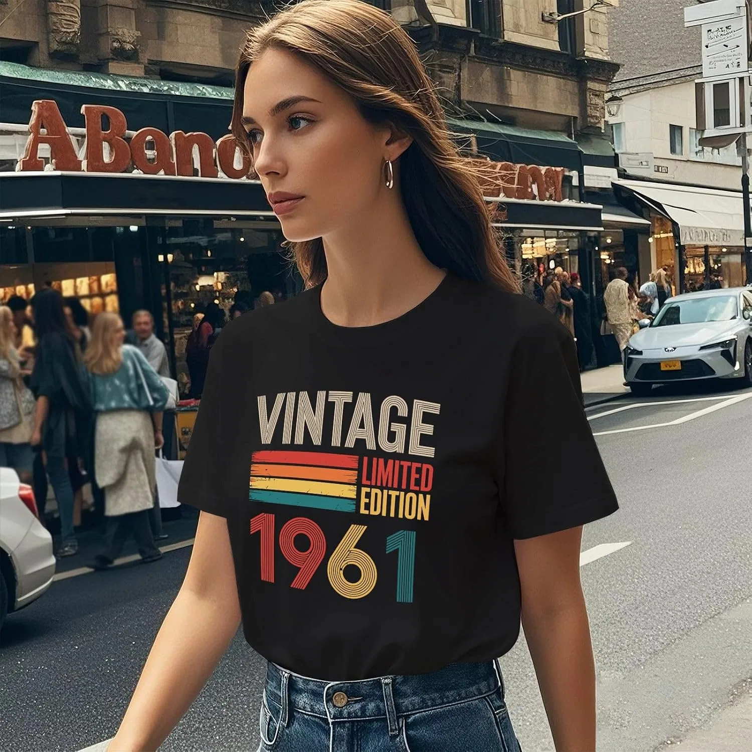 Футболка с принтом Vintage 1961, Allblack — фото 3