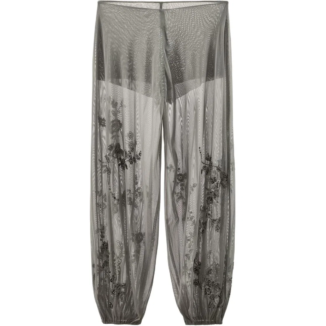 Женские брюки свободного кроя с фонариками Light Gray ZARA, Light Gray — фото 3