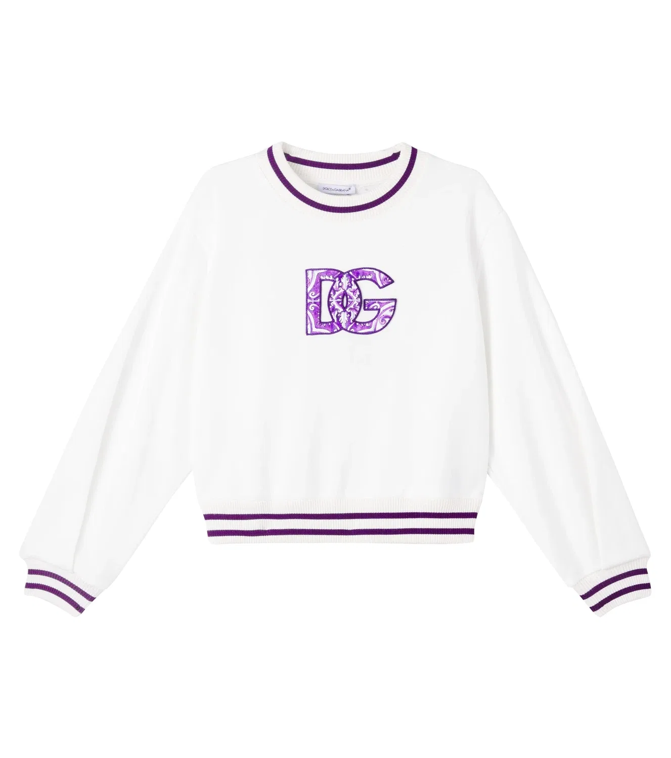 Толстовка из хлопкового джерси DG Majolica Dolce&Gabbana Kids, белый