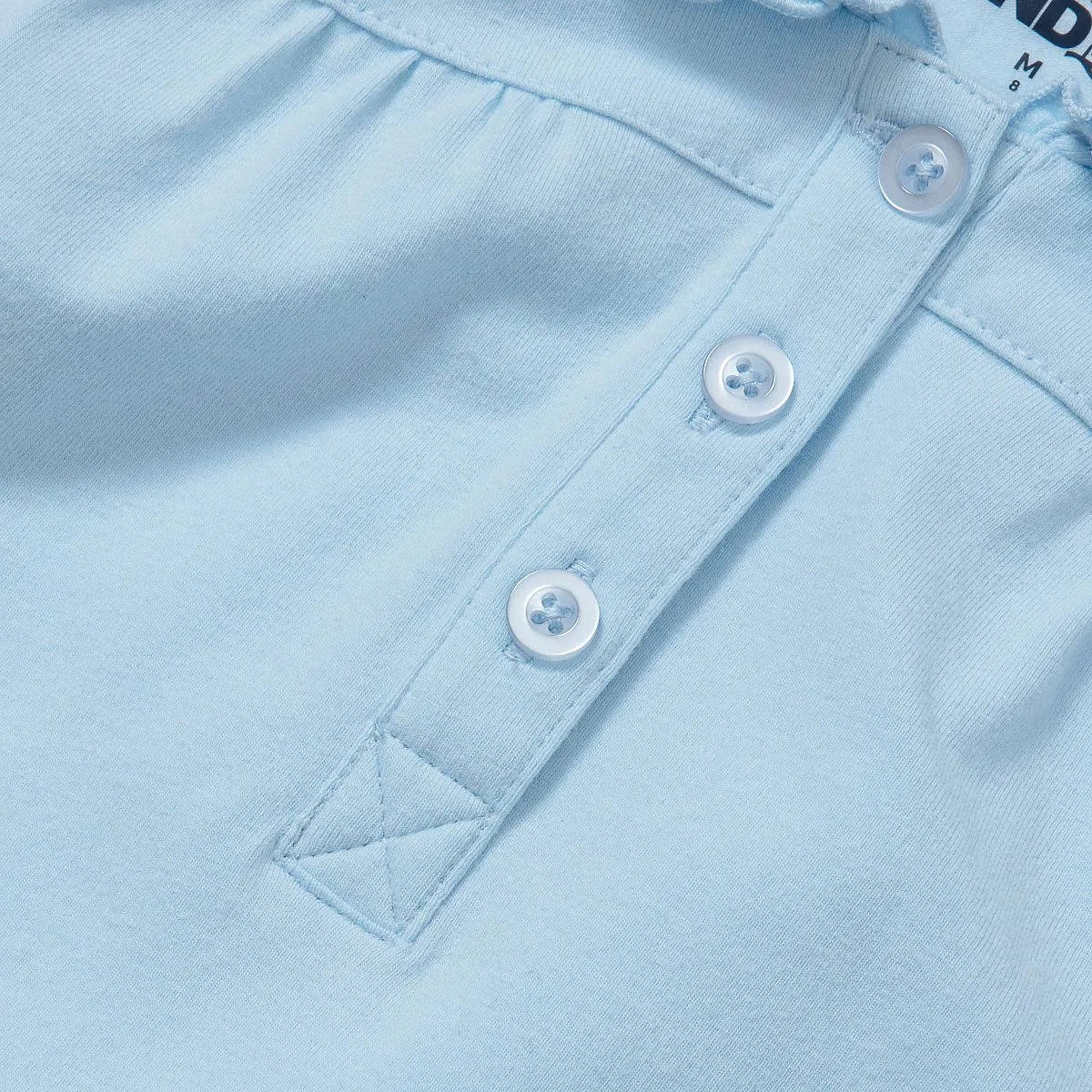 Детское платье-футболка с воротником-питер пэн модель Frill Collar Tee Lands' End, Nantucket Blue — фото 3