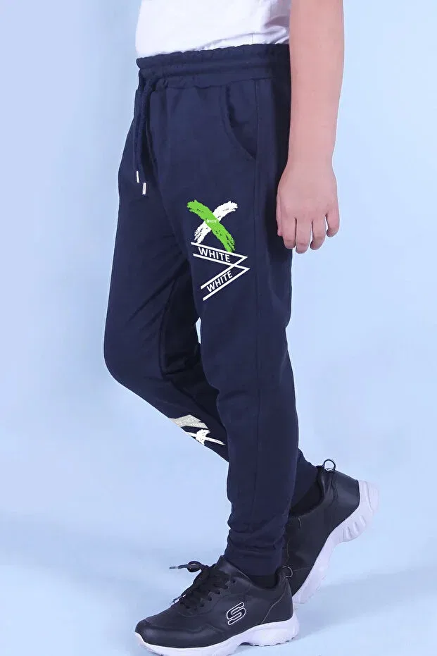 Детские спортивные штаны для мальчиков с принтом Licensed Fyk Kids, Navy-Blue-Smoked-Black — фото 2