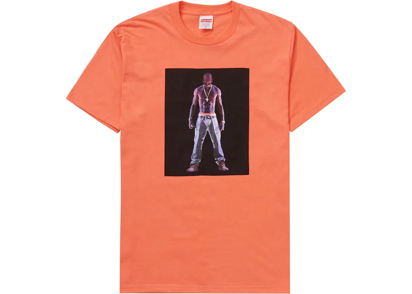 Мужская футболка с принтом Tupac Hologram Supreme, Neon Orange