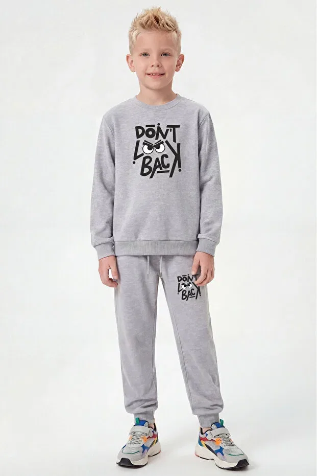 Детский спортивный костюм для мальчиков с графическим принтом Fyk Kids, Gray — фото 2