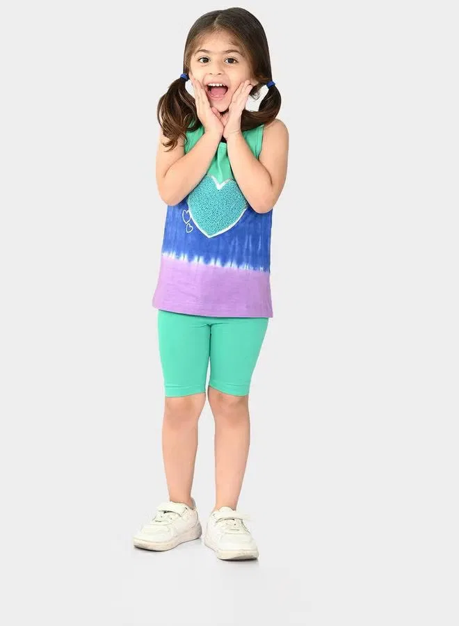 Комплект одежды с принтом из хлопка Bonkids, разноцветный