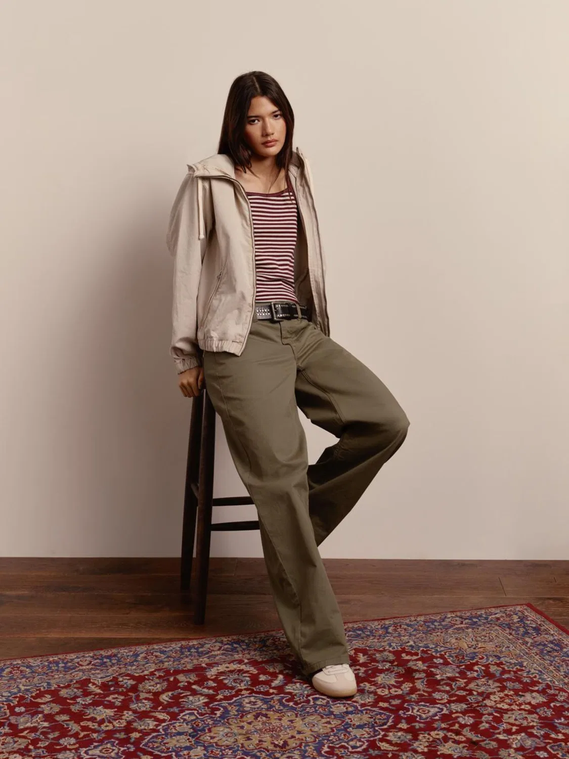 Брюки чинос свободного кроя Mid Rise Baggy Superdry, зеленый — фото 3
