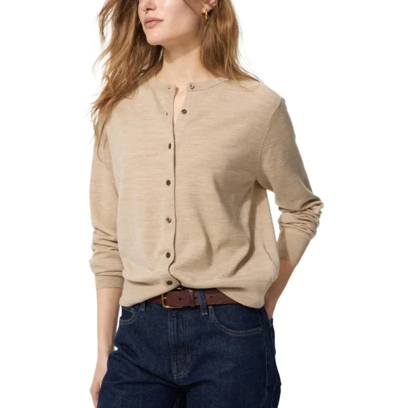Женский свитер с круглым вырезом UNIQLO, Beige