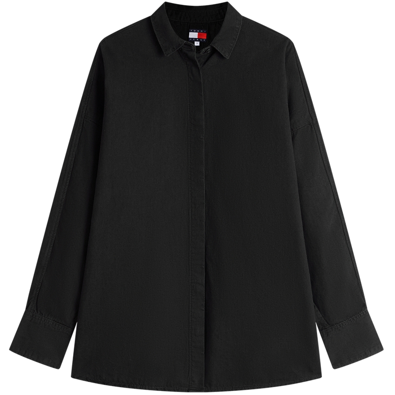 

Tommy Hilfiger Рубашка Women's Black 1 BZ Lapel тонкий деним