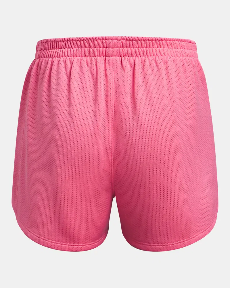 Шорты с длиной по внутреннему шву 6 см из дышащей двойной сетки UA Tech Mesh Play Up UnderArmour, Super Pink/White — фото 4