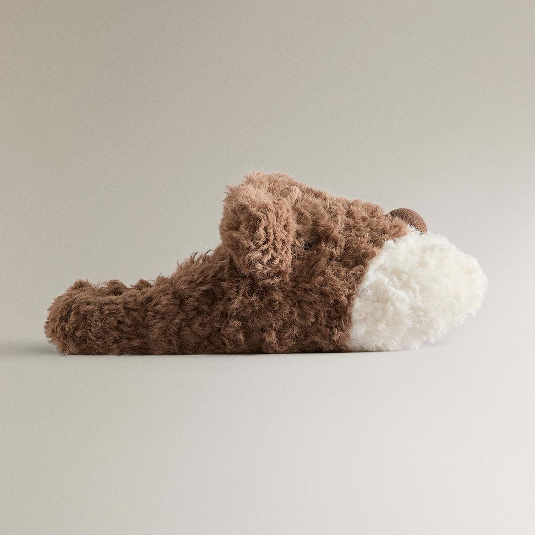 

Детские тапочки-мюли Zara Home Fox, коричневый/белый